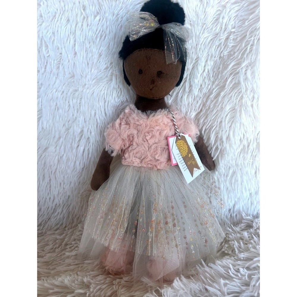 Debi Lilly Plush Ballerina Doll Pink Gold‎ Tulle Dress African American Girl NWT